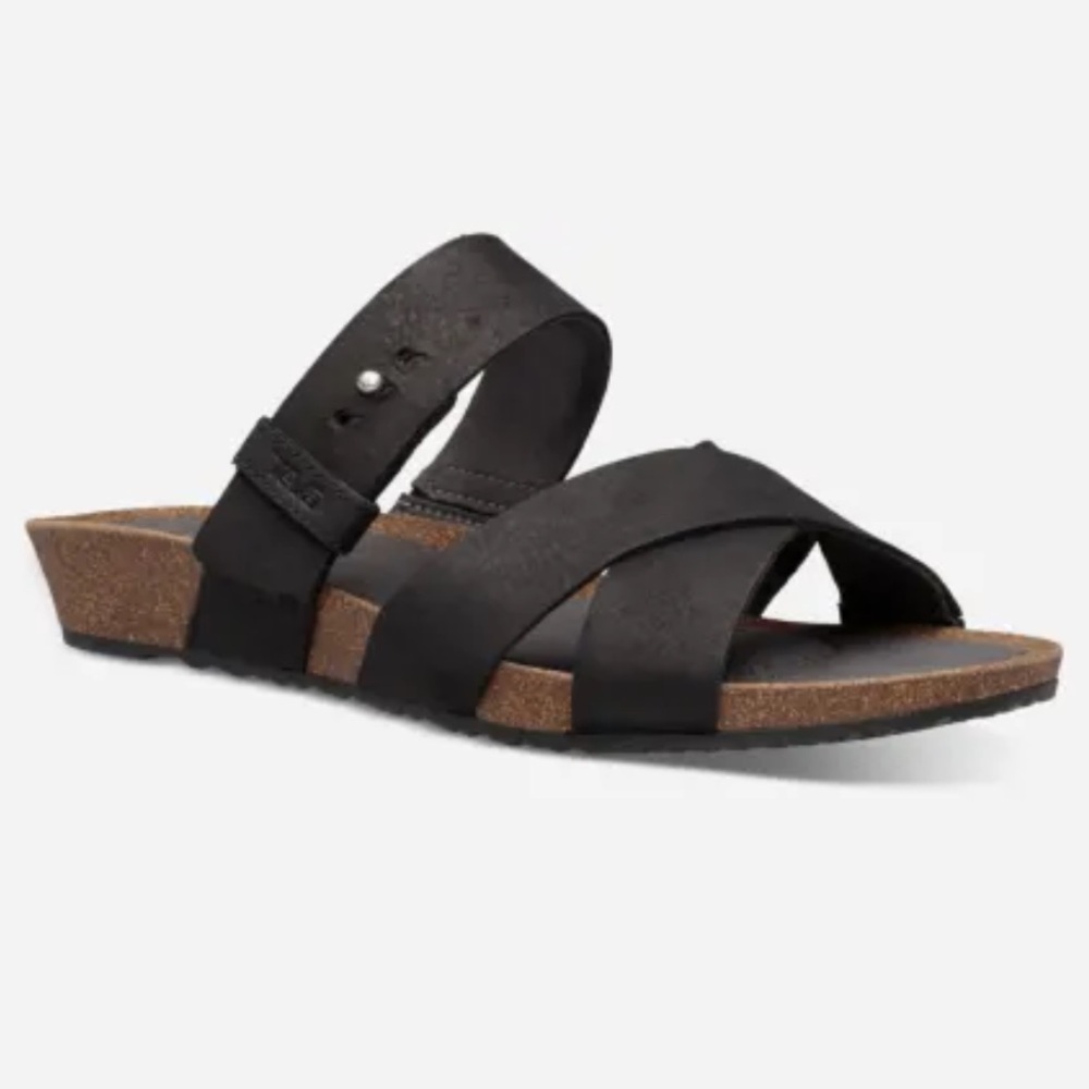 Teva Women Mahonia Slide Sandal foam footbed Black - Size 7.5